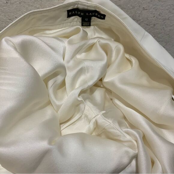 Ralph Lauren Black Label 100% cotton Wide Leg White Pants lined 10 no pockets - Picture 15 of 15